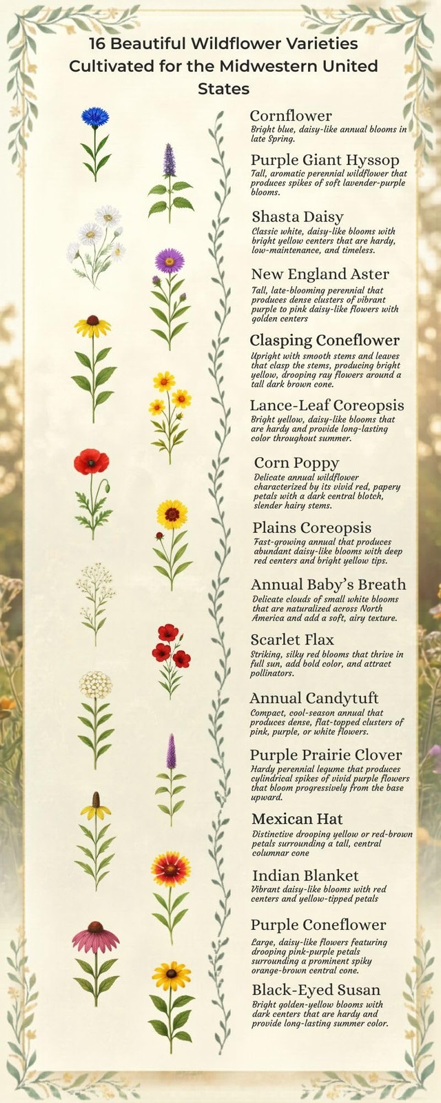 Missouri Bulk Perennial Wildflower Seed Mix 1/4 Pound, Multicolored Blooms