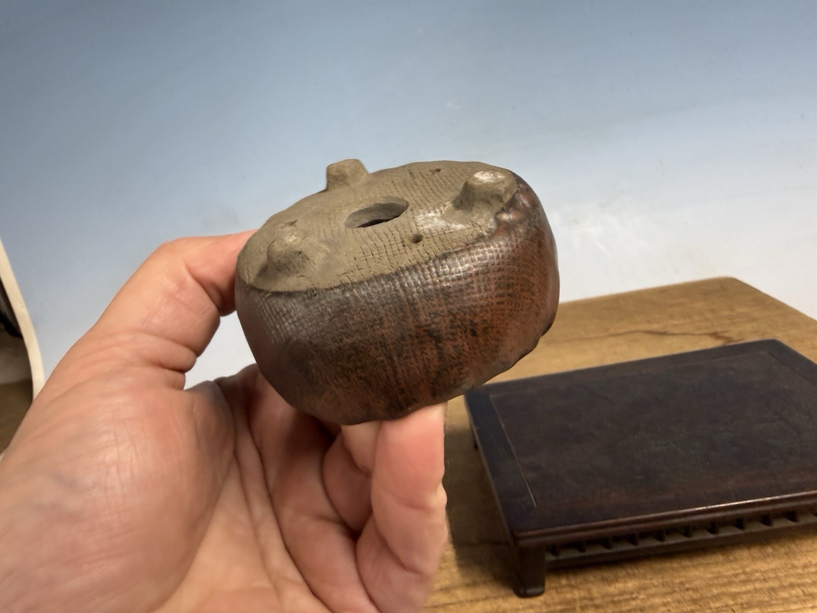 Japanese Unknown Maker Shohin Sized Bonsai Tree Pot 3 By 1 1/2” Unique Color