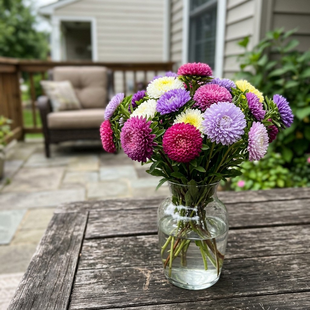 Beautiful 50 Aster Flower Seeds, Pompon – Beautiful Perennial Flowers, Heirloom