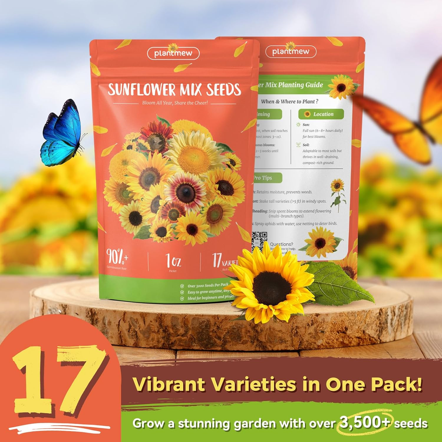 Sunflower Seeds for Planting | Giant Mammoth Sunflower Bulk Packet 3000