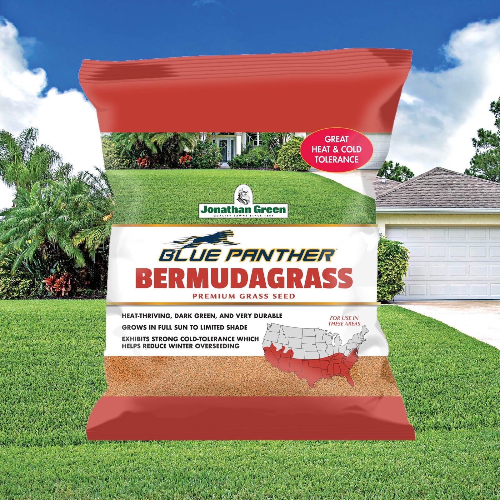 Jonathan Green Blue Panther Bermudagrass Grass Seed, 1lb (1,000 sq ft Coverage)