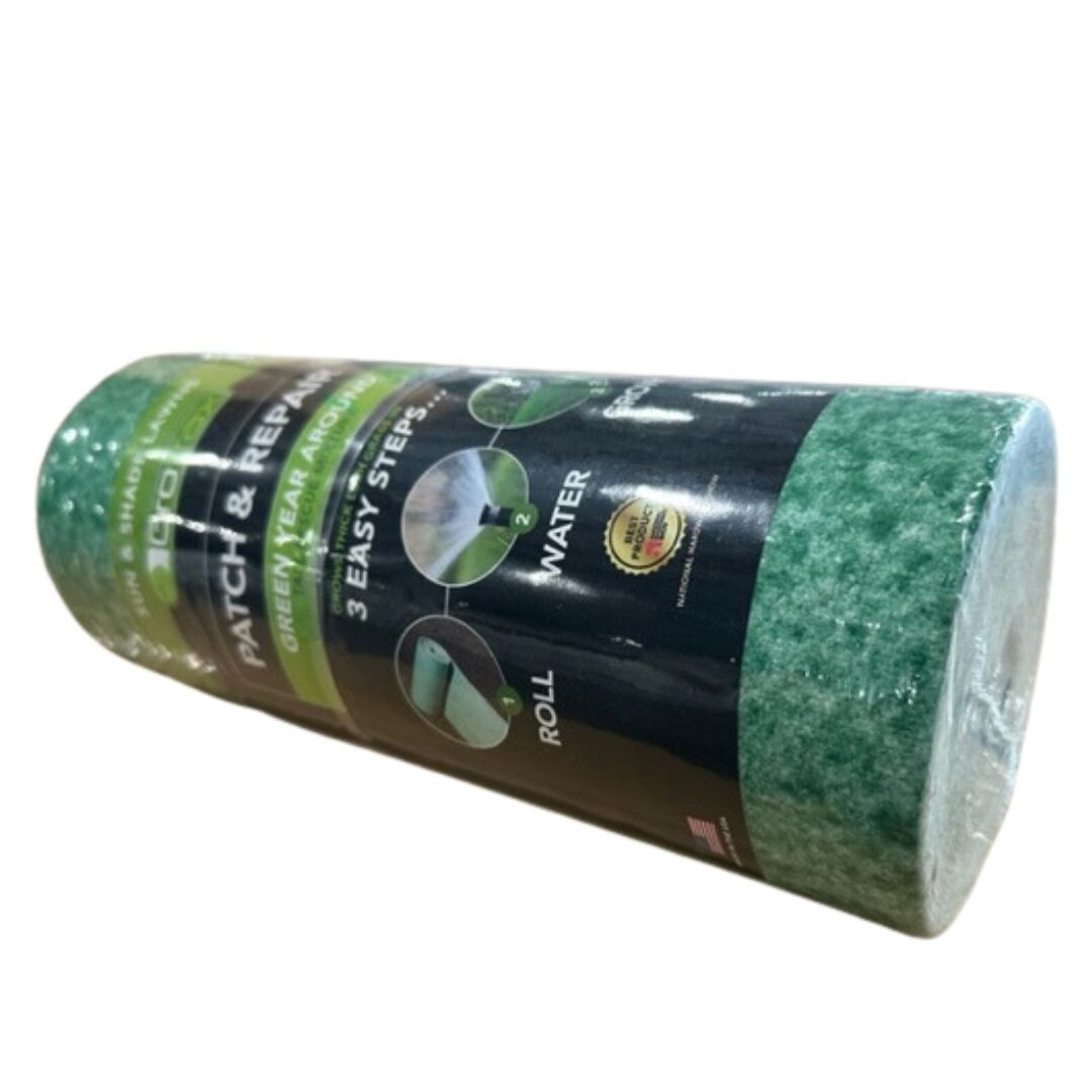 Grotrax Biodegradable Grass Seed Mat, Year Round Green – 50 Sq Ft Quick Fix Roll