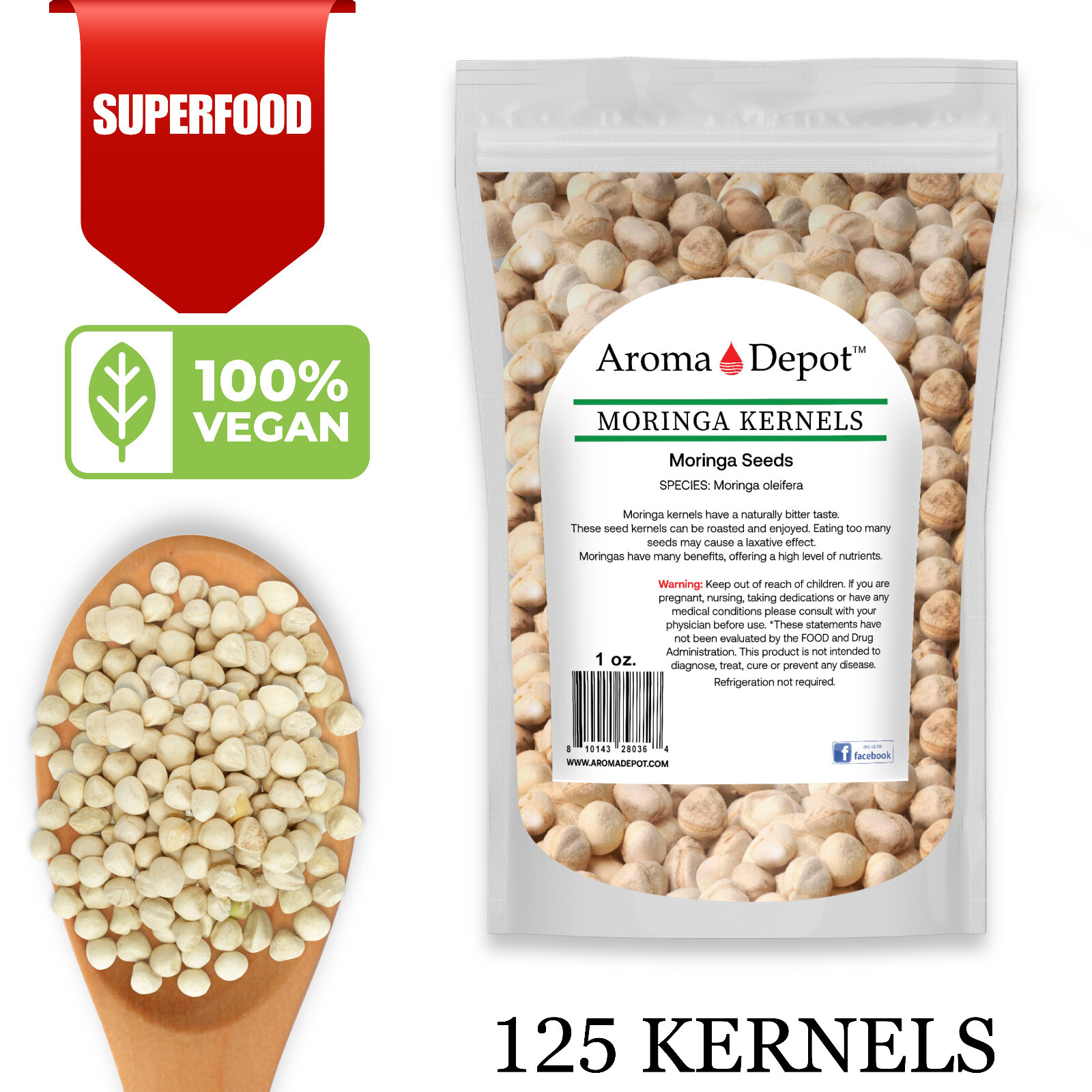 Moringa KERNELS 1 oz. Seeds oleifera Shelled 125 Semilla De Moringa Wholesale