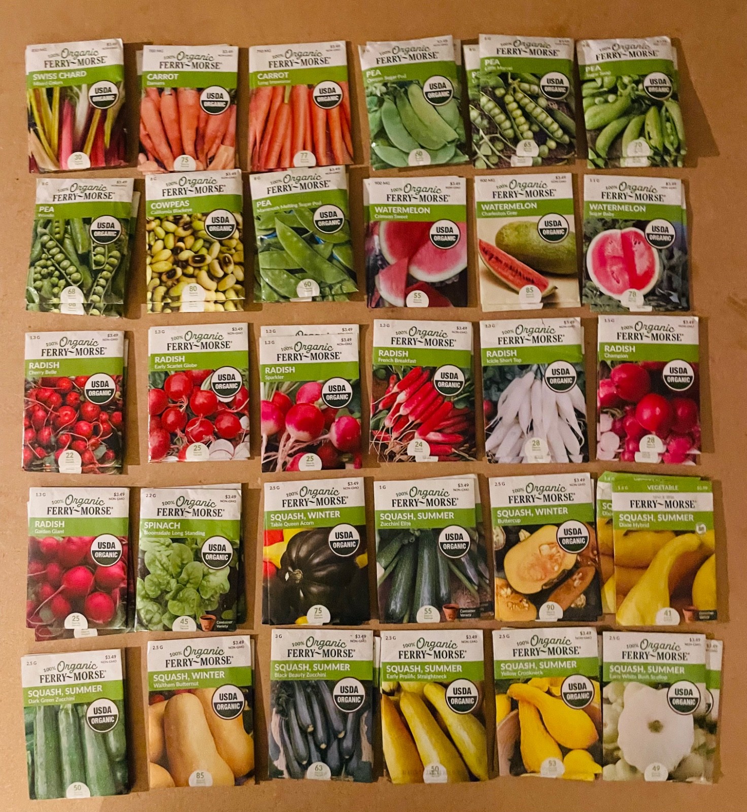 Lot of 168 Ferry Morse Flower, Herb & Vegetable Seed Packs Dated 2025