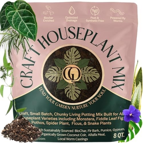 Organic Potting Mix for Indoor Plants – Well-Draining Soil, Chunky & Peat-Free,