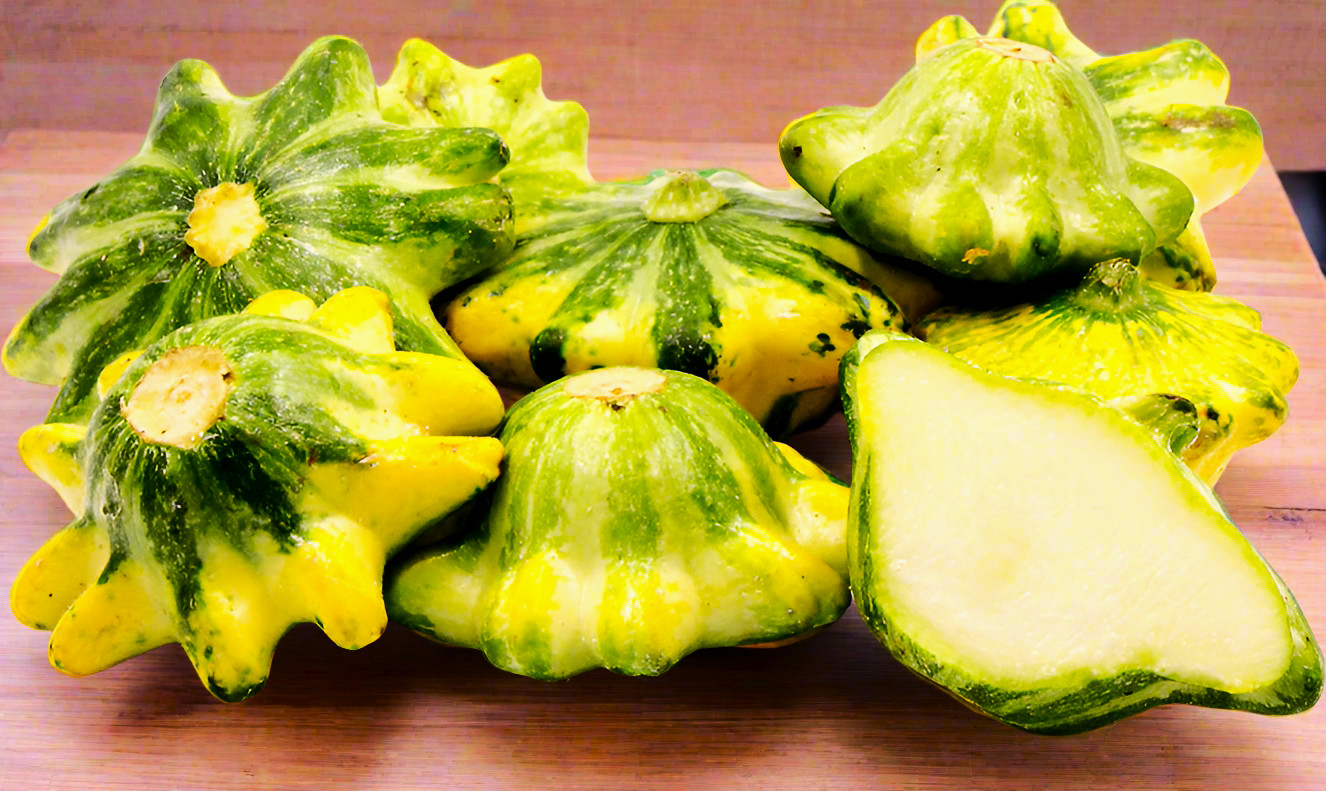 Yellow and Green Bicolor Patty Pan (Bush Scallop Squash) Seeds – 2025 Planting