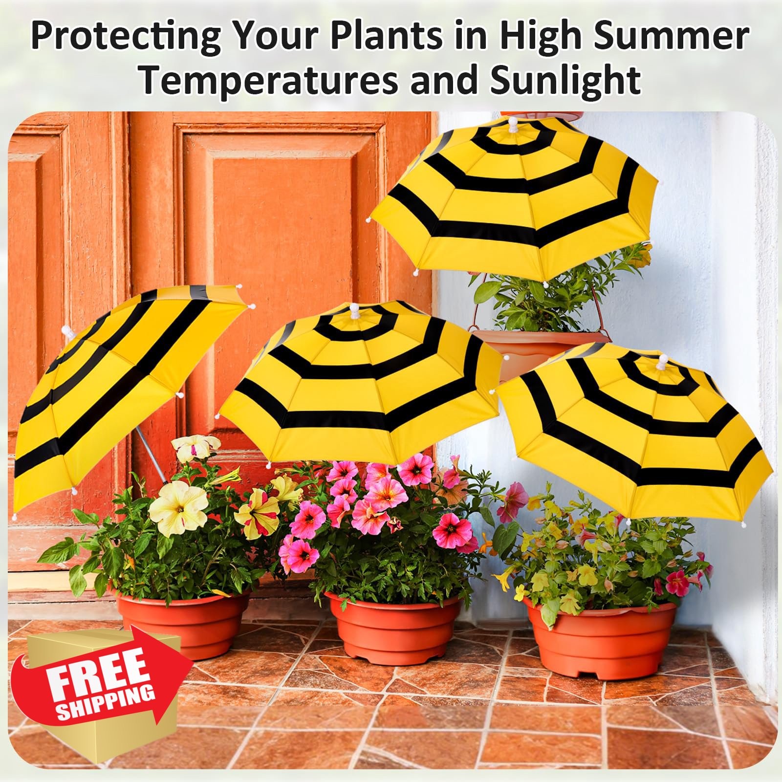 Sunnymove Plant Umbrellas Bee Yellow 3 4pk