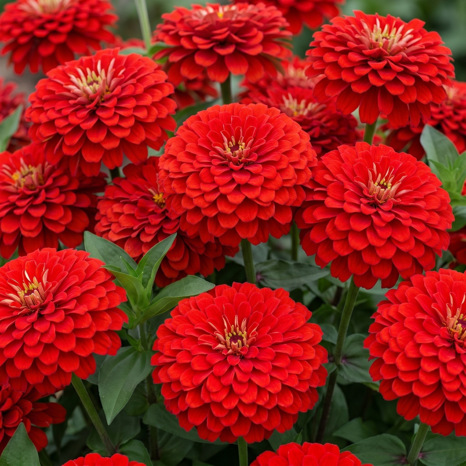 Zinnia GIGANTICA SCARLET 5″ Huge Florist Double Blooms Tall Cut Flowers 50 Seeds
