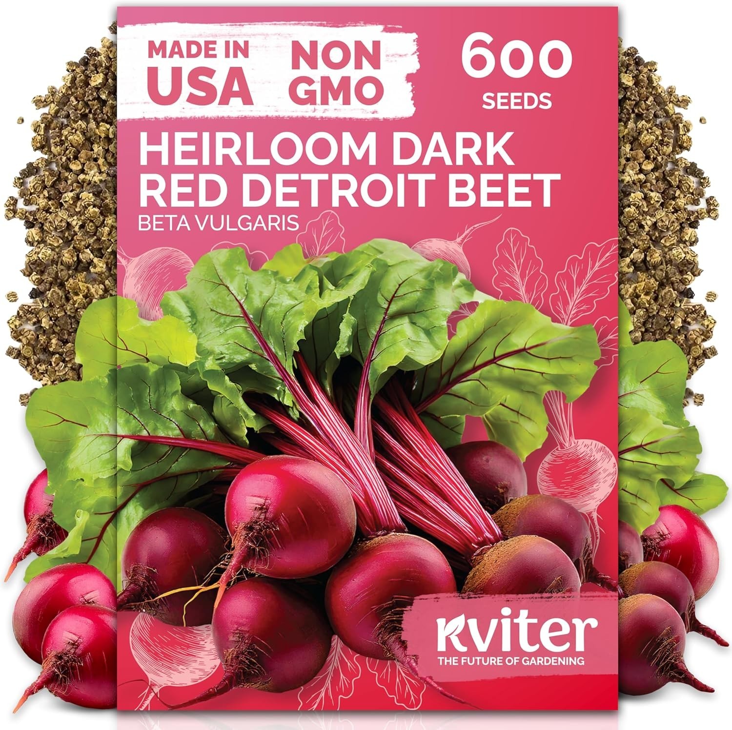 Heirloom Detroit Dark Red Beet Seeds – 600 Count with High Germination Rate