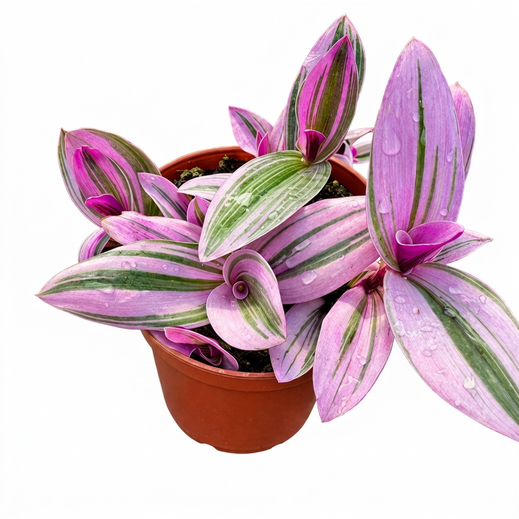 Live Tradescantia Nanouk in 4″ Nursery Pot – Vibrant Pink & Purple Striped