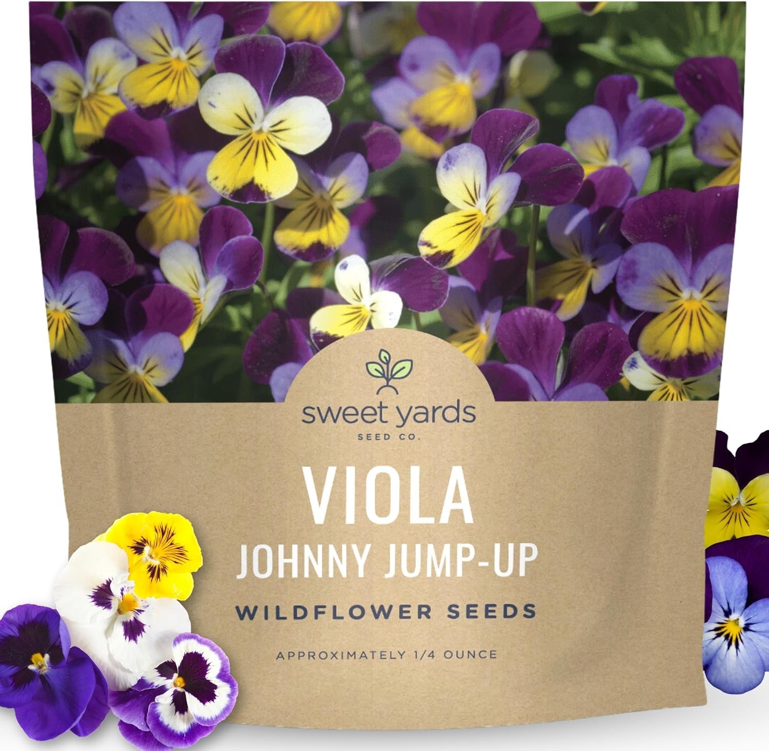Viola – Johnny Jump-Up – Large 1/4 Ounce Packet – 10,000 Flower Seeds for Pla…