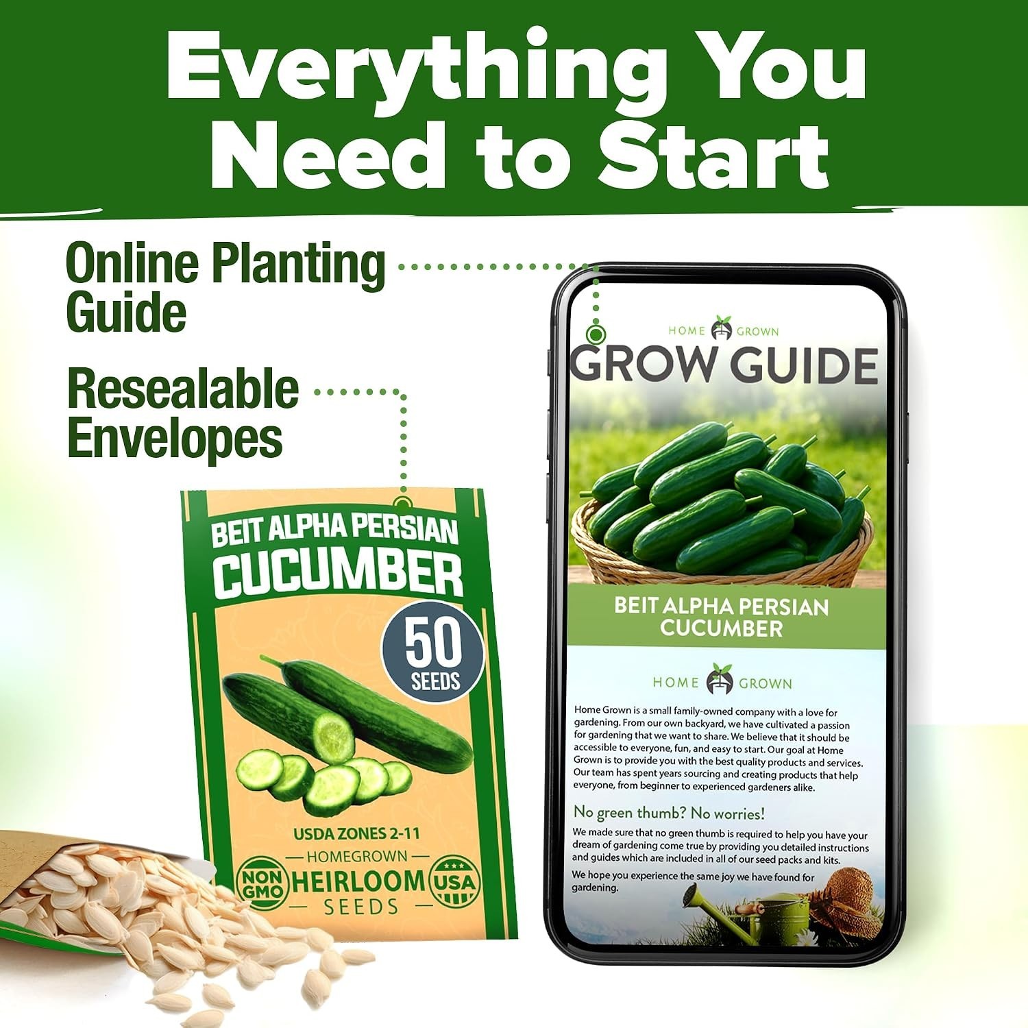 Beit Alpha Cucumber Seeds – Fast Growing, Sweet Flavor, Perfect for Any Garden
