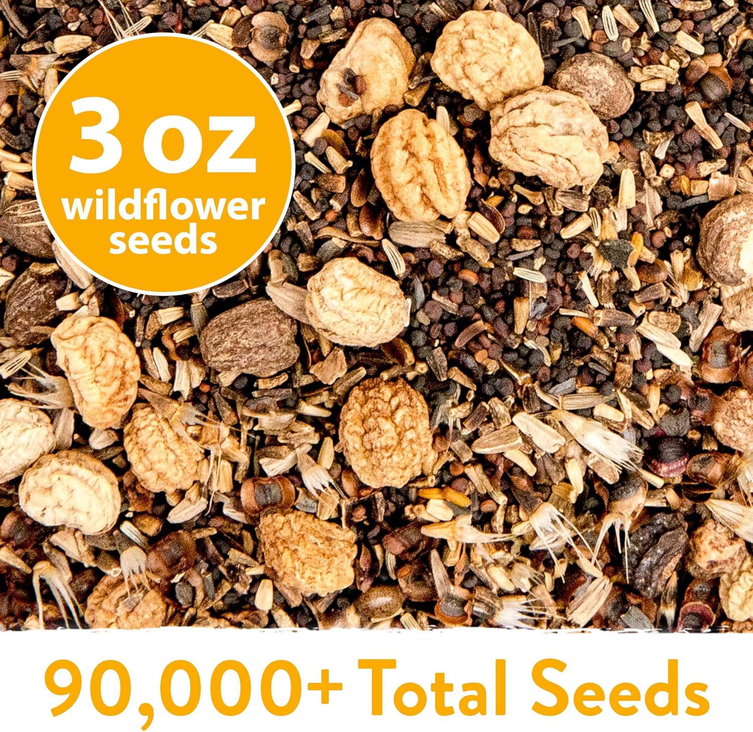 90,000+ Wildflower Seeds Mix 3oz 24 Varieties Non-GMO Perennial Flower Seeds for