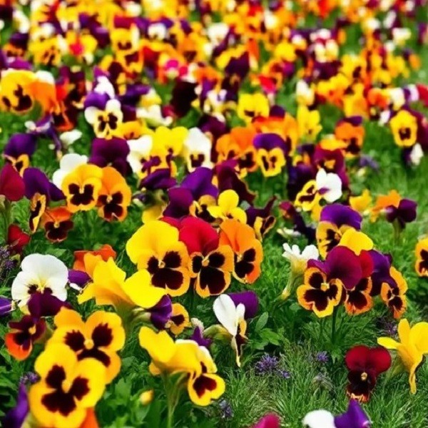 Pansy Swiss Giants Mixed Colors Seeds Organic, Non-GMO Viola Wittrockiana Roggli