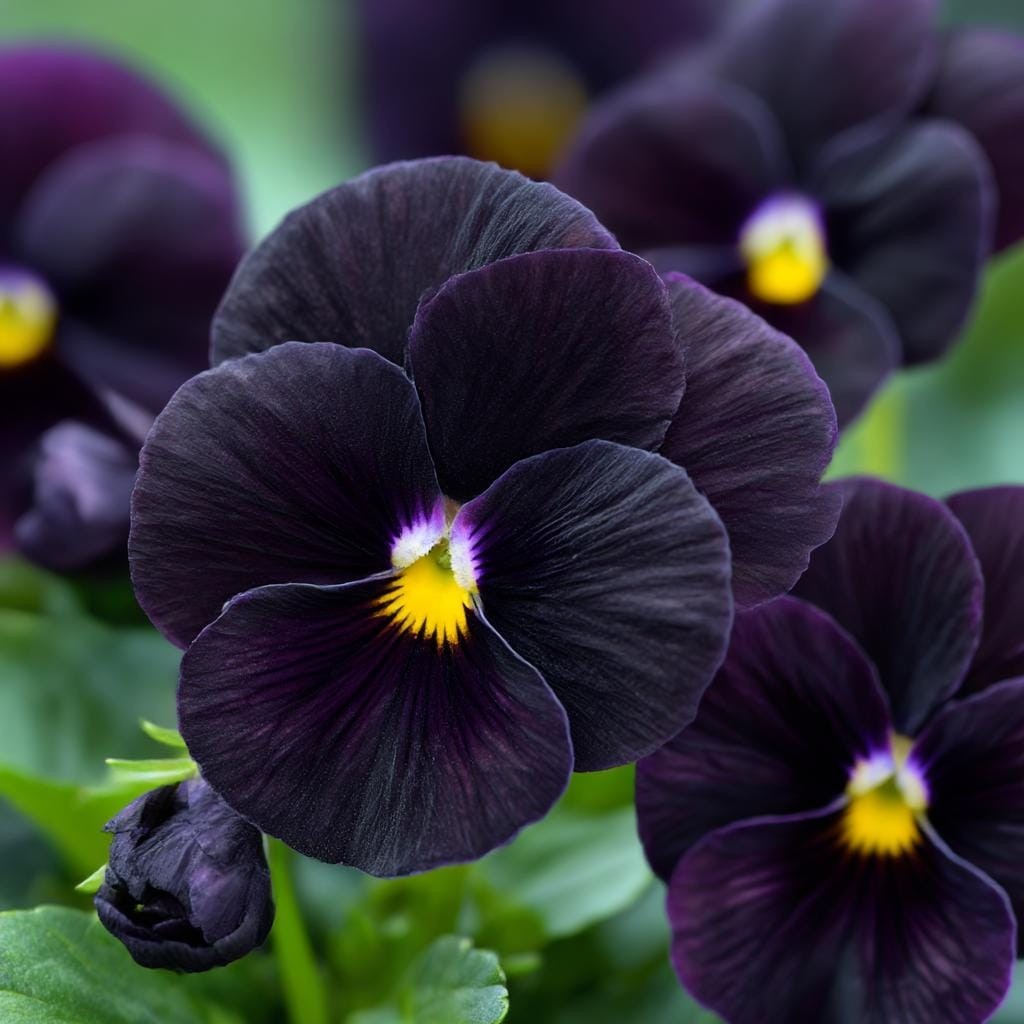 Viola Sorbet Black Delight Seeds – Compact Early Velvet-Black Blooms (25 Seeds)