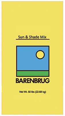 Barenbrug 98650 Grass Seed, Sun & Shade Mix, 50 Lbs., Covers 20,000 Sq. Ft. –