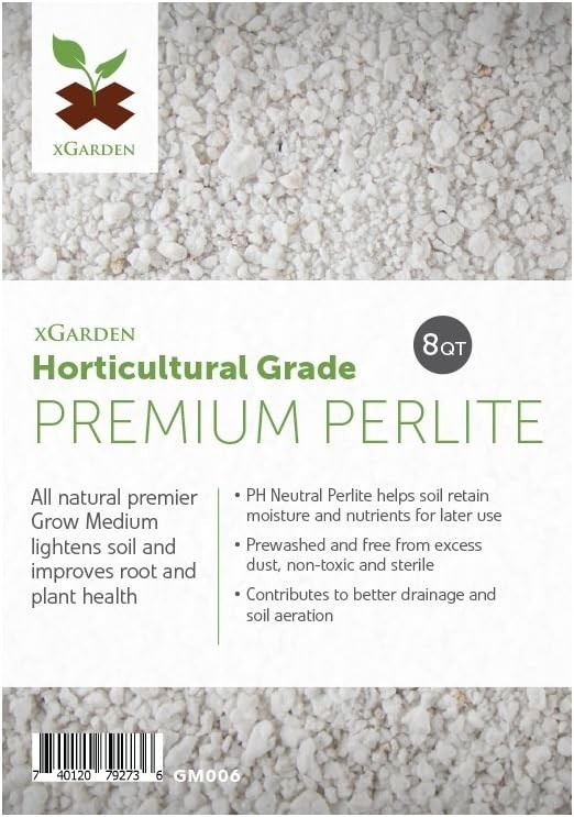 Organic Perlite Soil Amendment – 8 Quarts for Indoor & Outdoor Plant Care