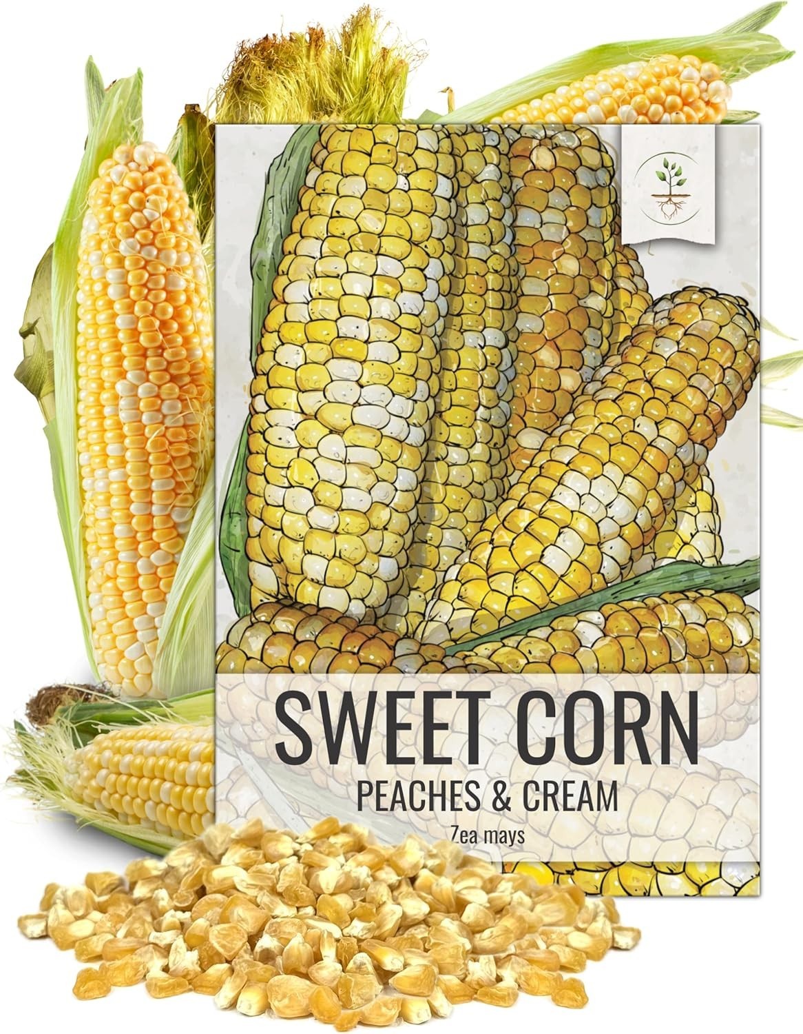 Delicious Peaches & Cream Non GMO Sweet Corn Seeds – 1.5 Ounce Bulk Package