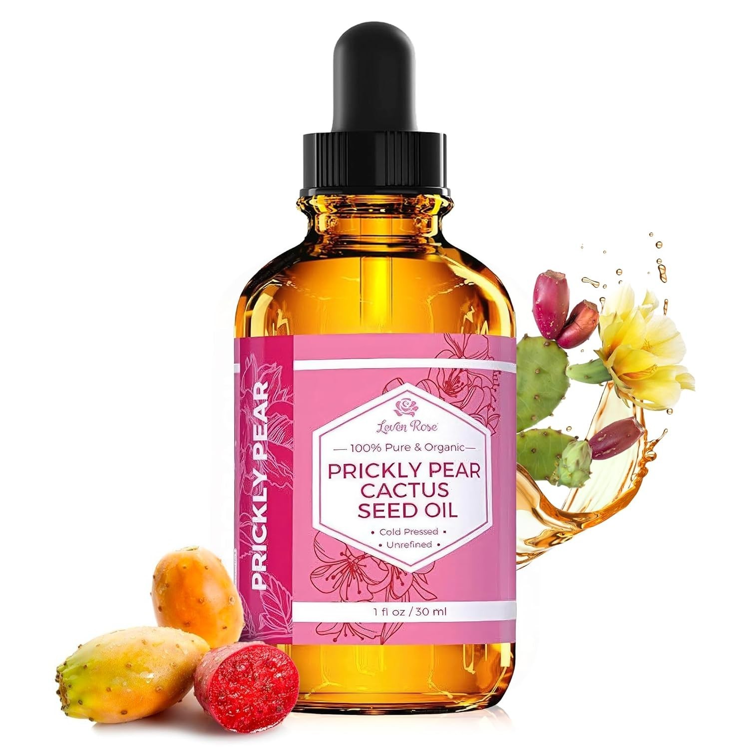 Extra Virgin Cold Pressed Prickly Pear Oil – Luxurious Face & Hair Treatment 1oz