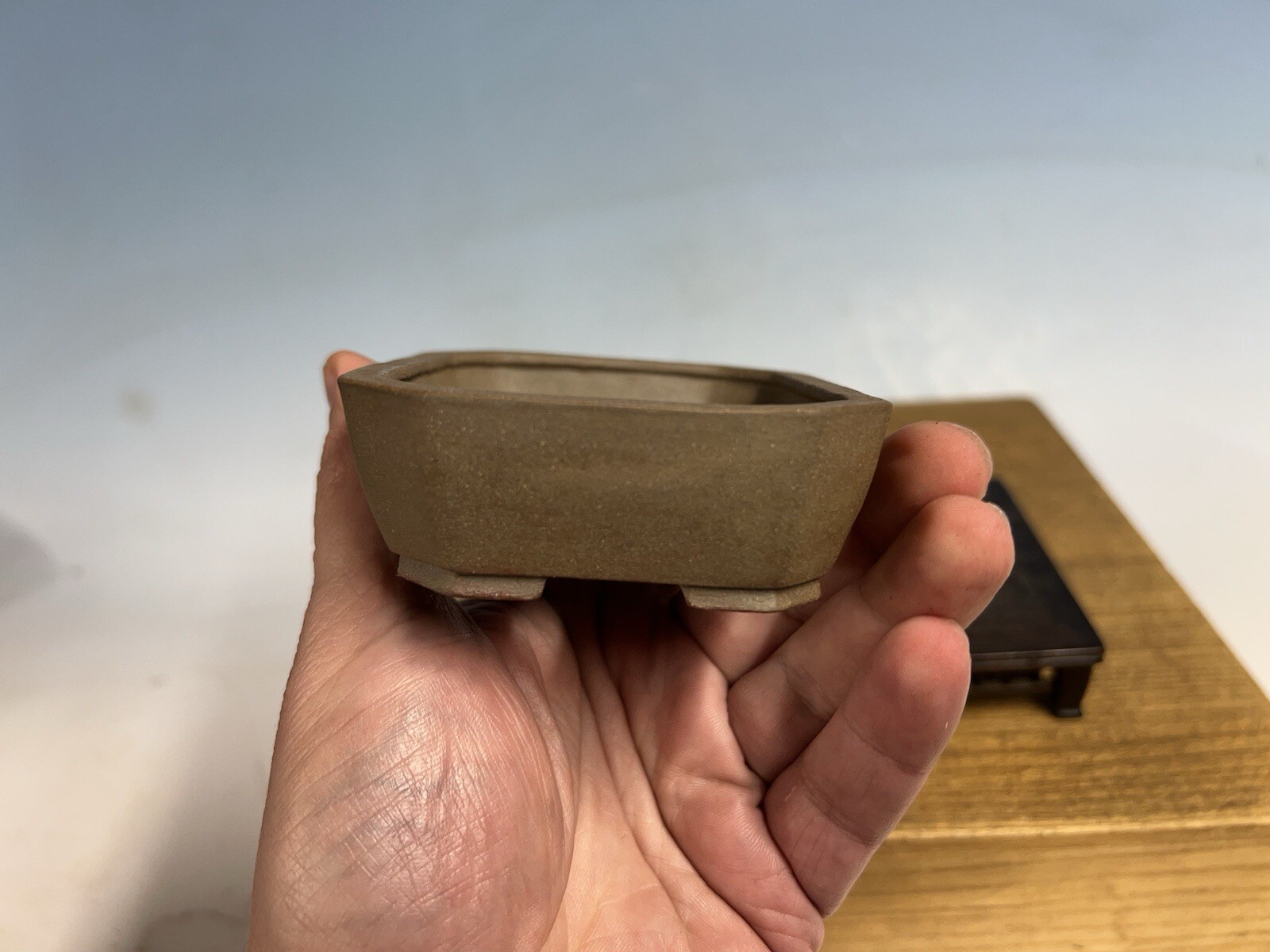 Japanese Unknown Maker Shohin Sized Bonsai Tree Pot 4” Handmade