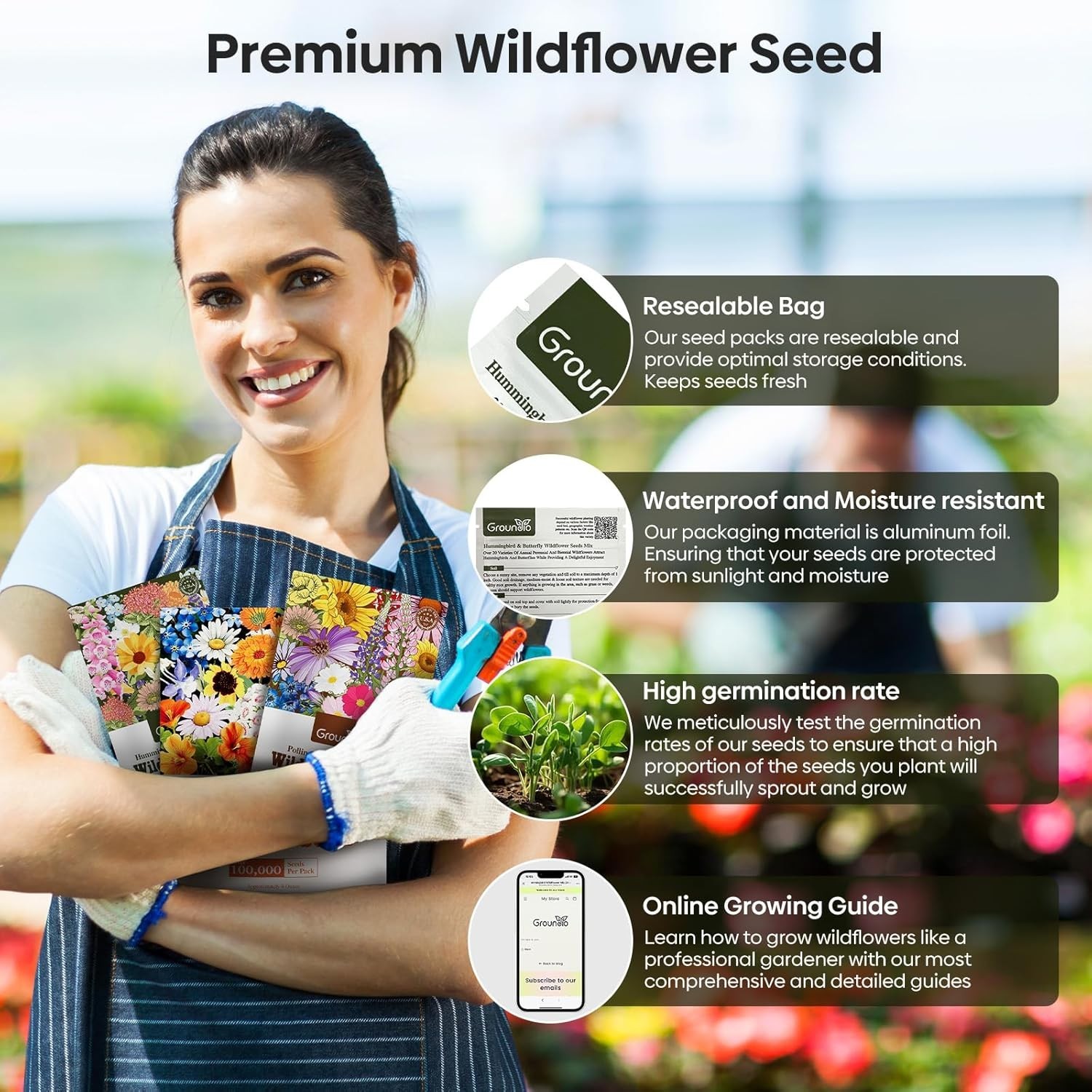 Colorful Wildflower Seeds for Hummingbirds & Butterflies – High Germination Rate