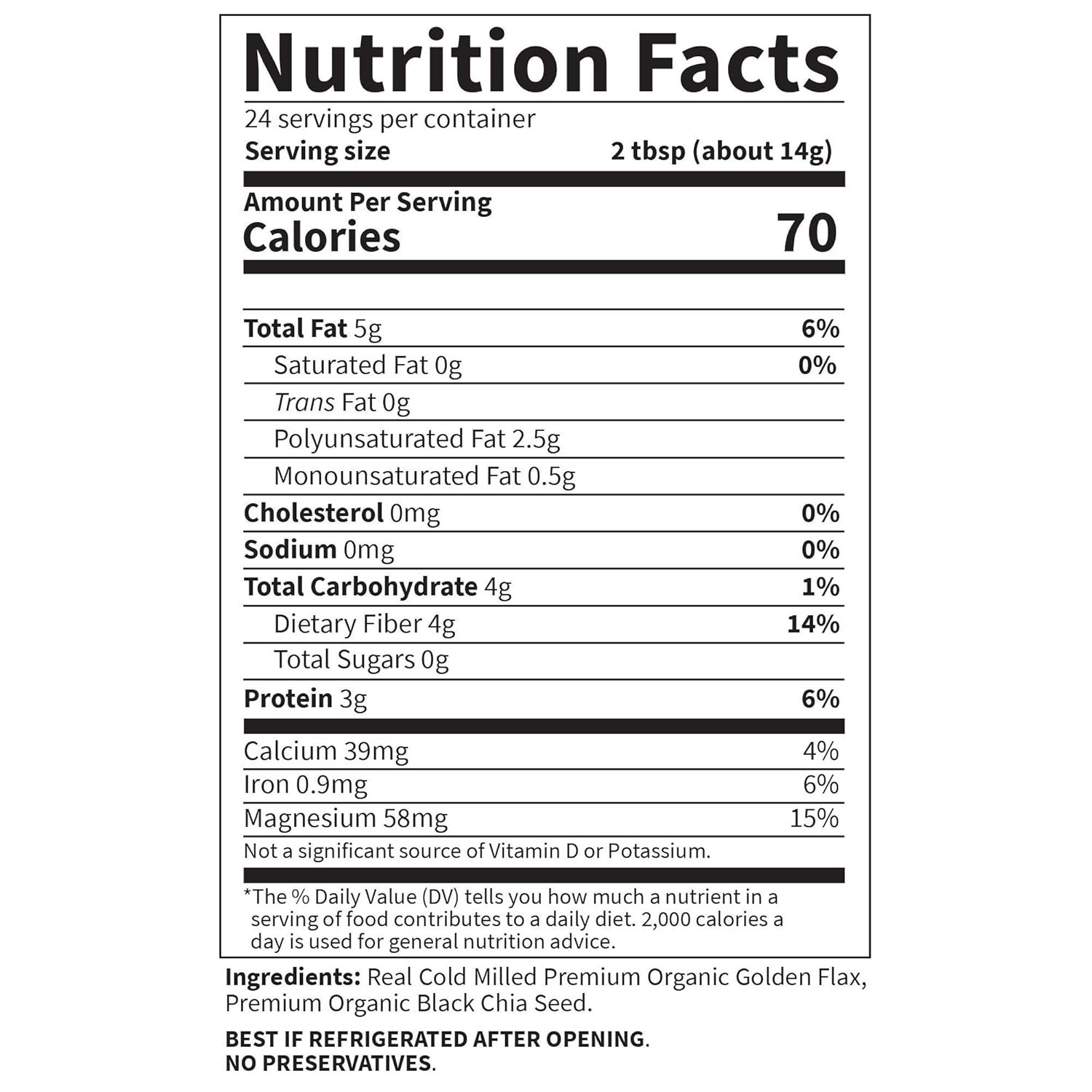 Raw Organics 100% Flax & Chia Blend – 24 Servings of Nutrient-Dense Goodness