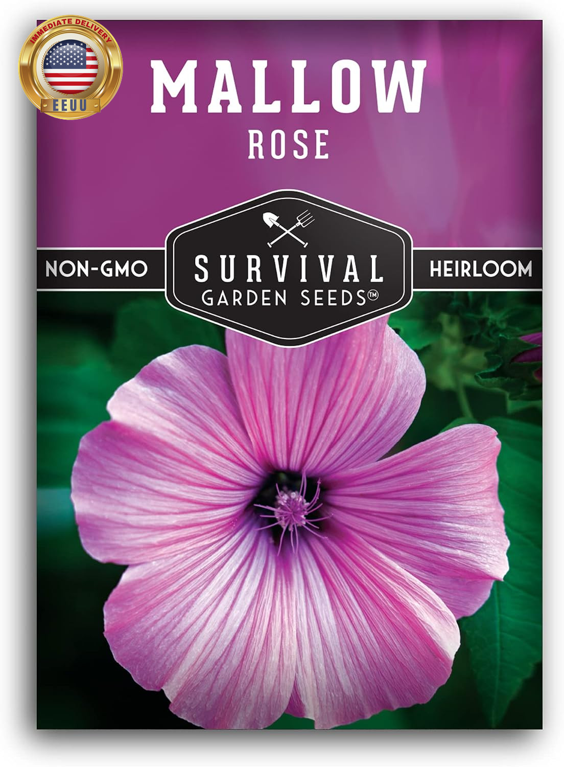 Rose Mallow Seeds for Planting – Annual Lavatera Trimestris with Bright Pink Flo