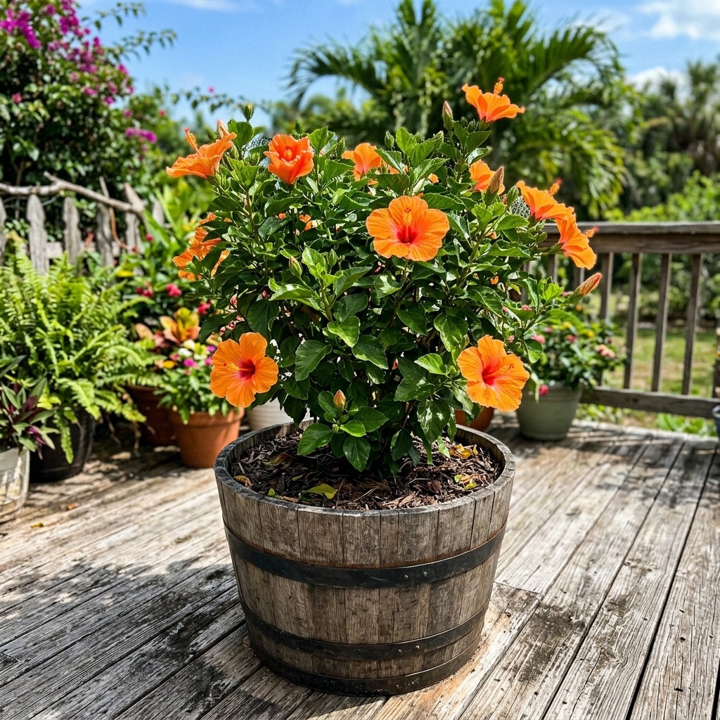100 Count Tropical Orange Hibiscus Seeds – Non-GMO Heirloom Seeds, Outdoor