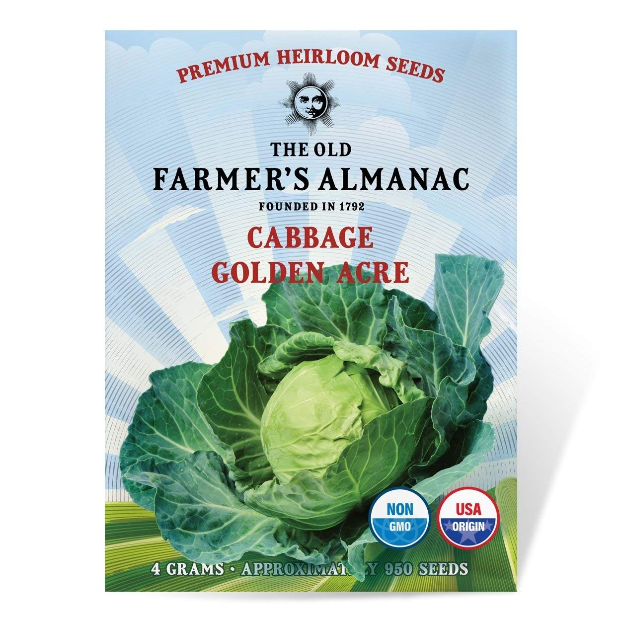 Almanac Heirloom Cabbage Seeds (Golden Acre) – Golden,Green