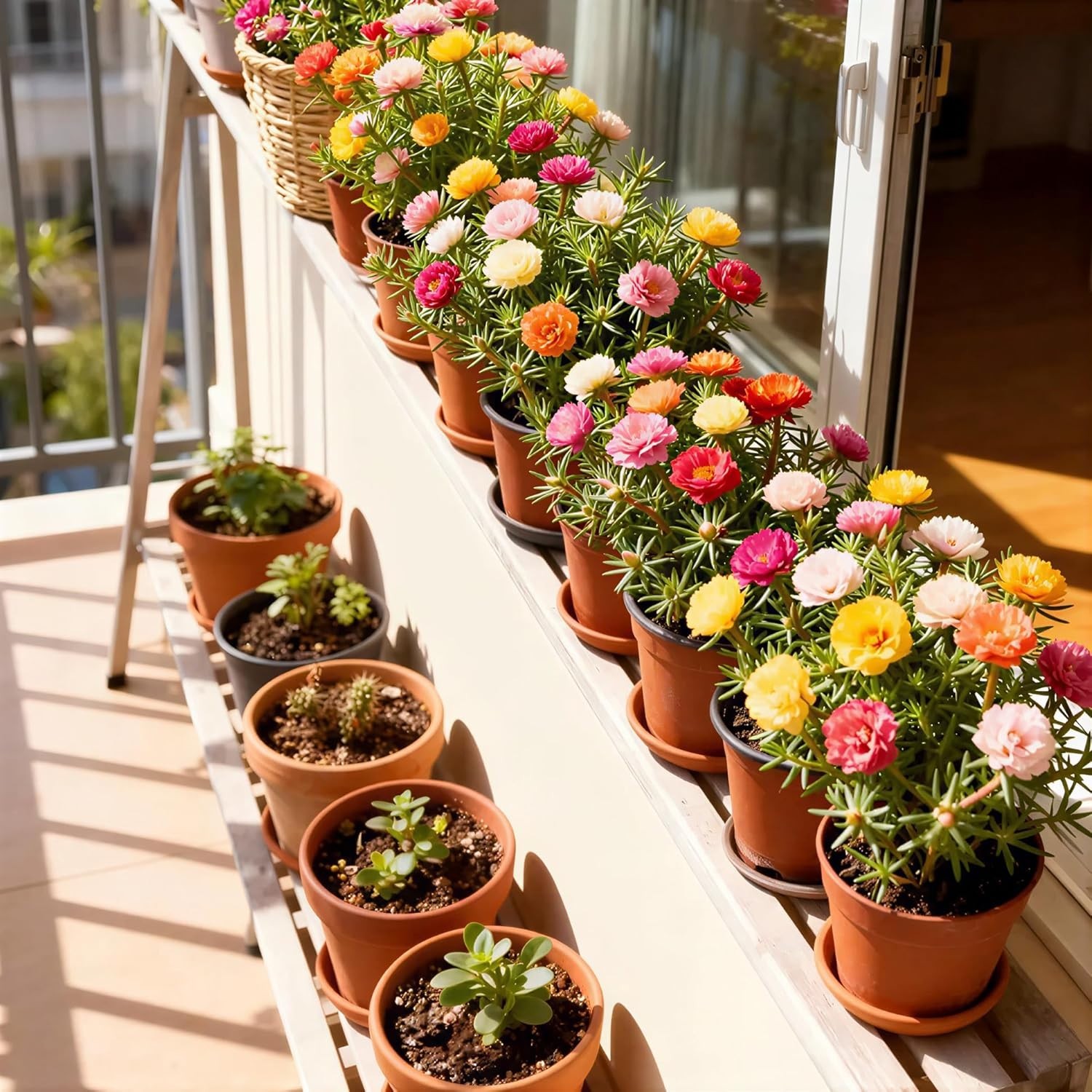 🌸 20000+ MOSS ROSE PORTULACA MIX SEEDS DOUBLE BLOOMS HEAT DROUGHT FREE SHIPPING