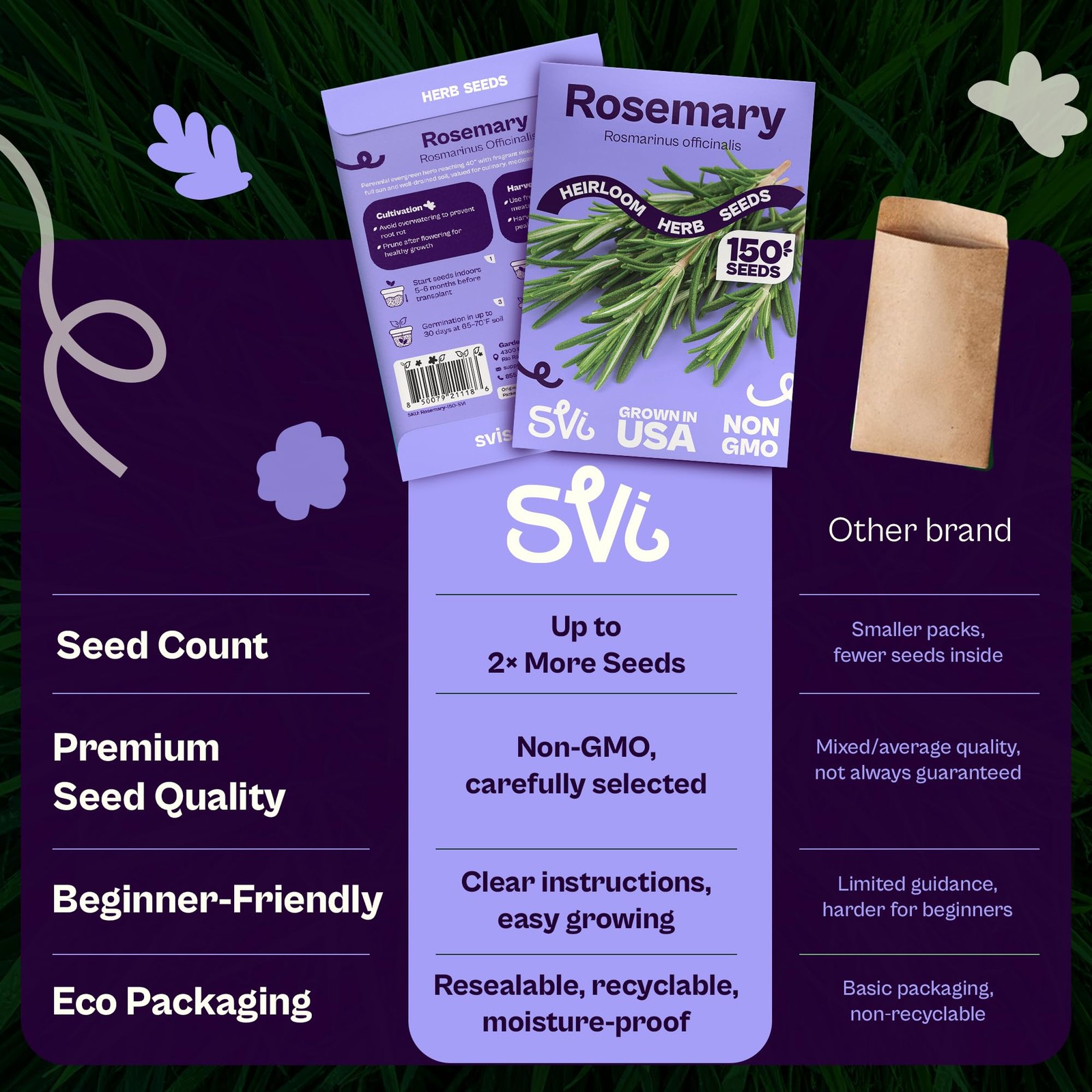 150 Rosemary Seeds for Planting Rosmarinus officinalis – Aromatic Herbs, Harv…