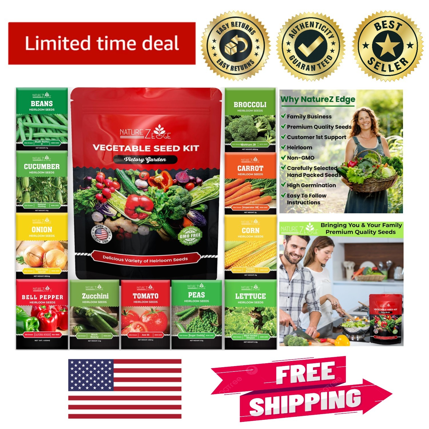 Diverse Heirloom Vegetable Seeds Kit – 4800 Count for Home and Survival Gardens