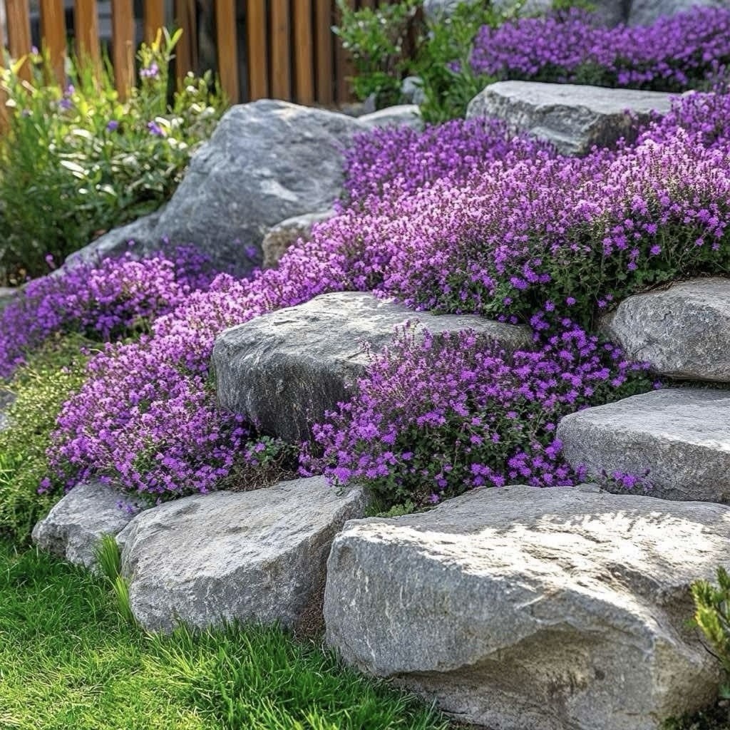 Creeping Thyme mix purple scarlet red, 100 Seeds -ground cover Perennial Non-GMO