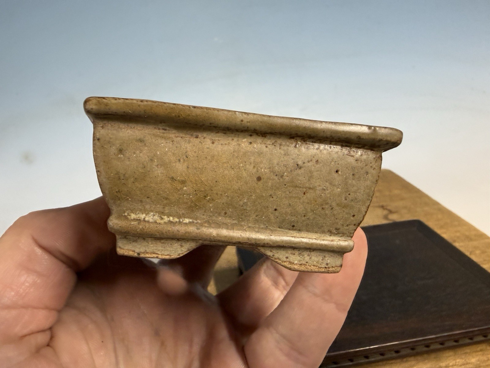 Japanese Unknown Maker Shohin Sized Bonsai Tree Pot 3 1/2” Circa 1989