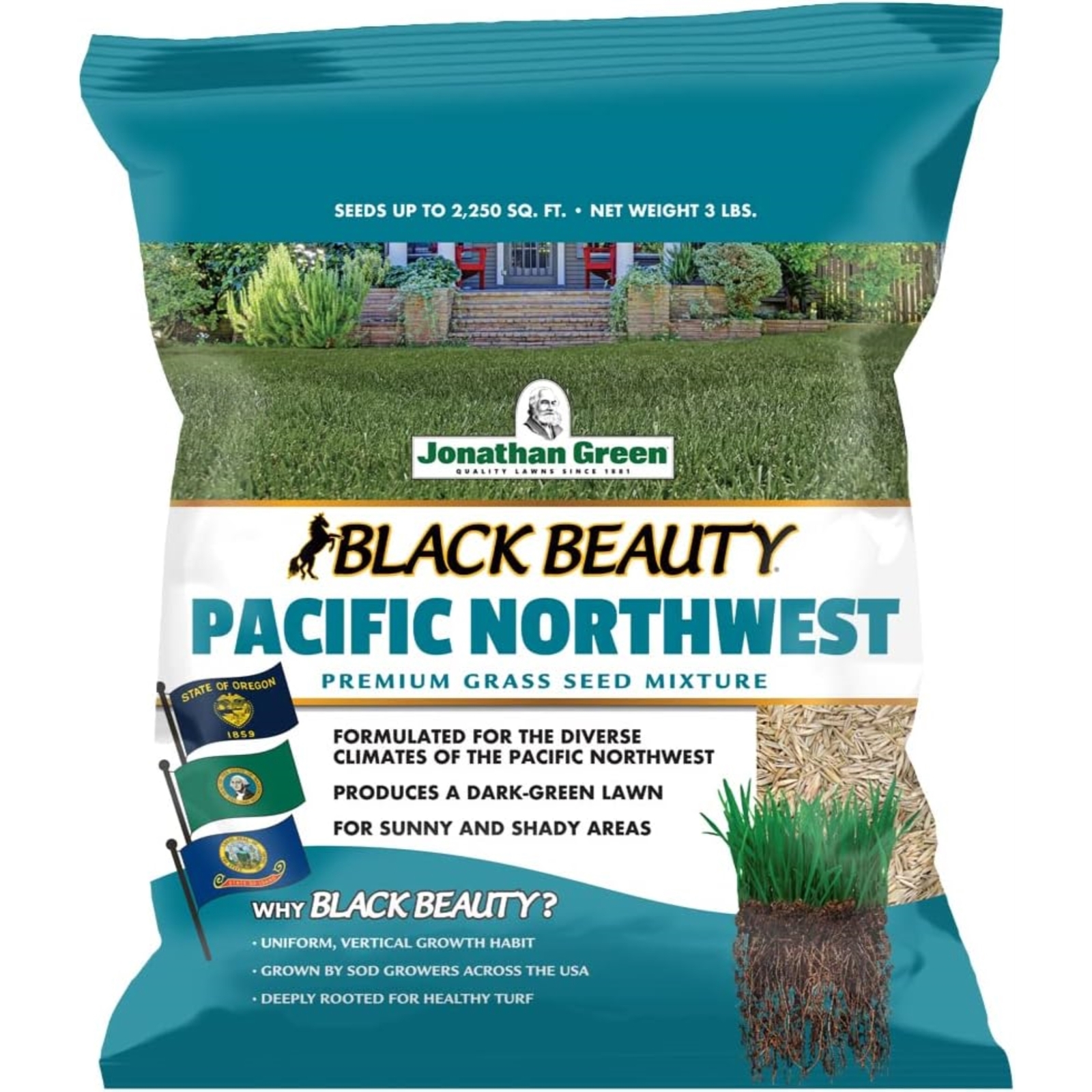 Jonathan Green Black Beauty Pacific Northwest Grass Seed, 3 lb