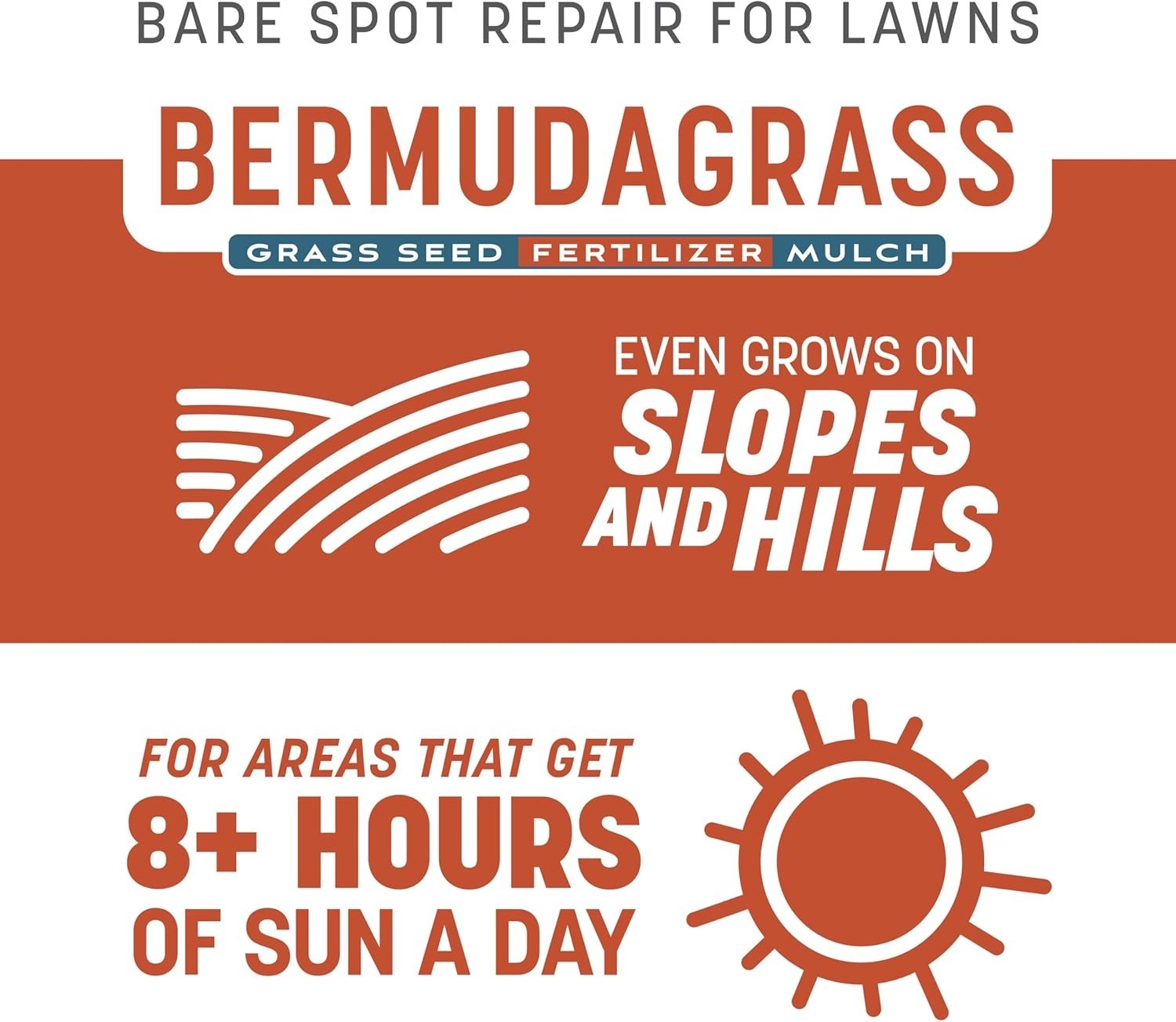 Bermuda Grass Seed, Fertilizer and Mulch – 5 lb Jug for Optimal Lawn Repair