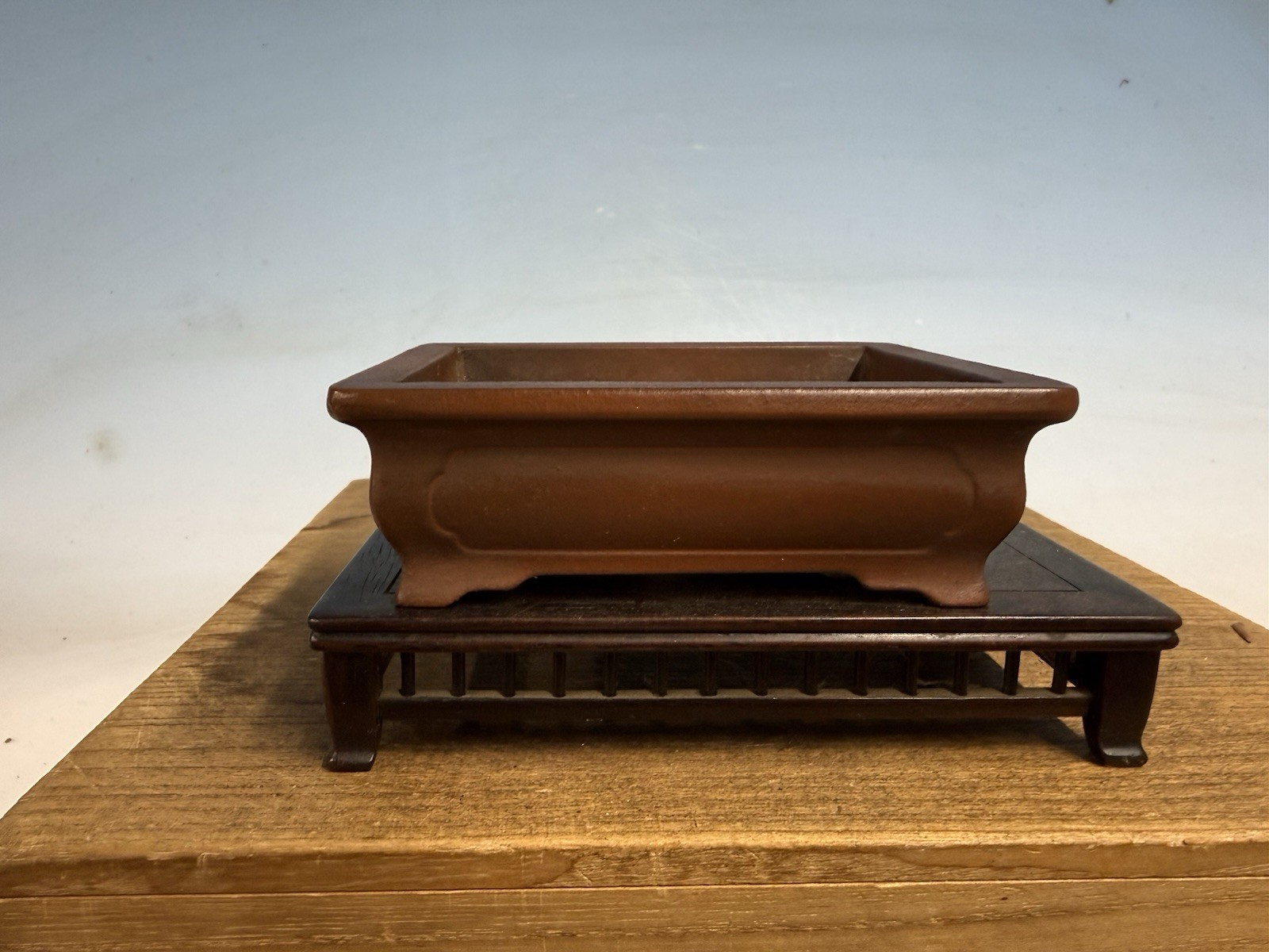 Japanese Unknown Maker Shohin Sized Bonsai Tree Pot 4 3/4” Unglazed
