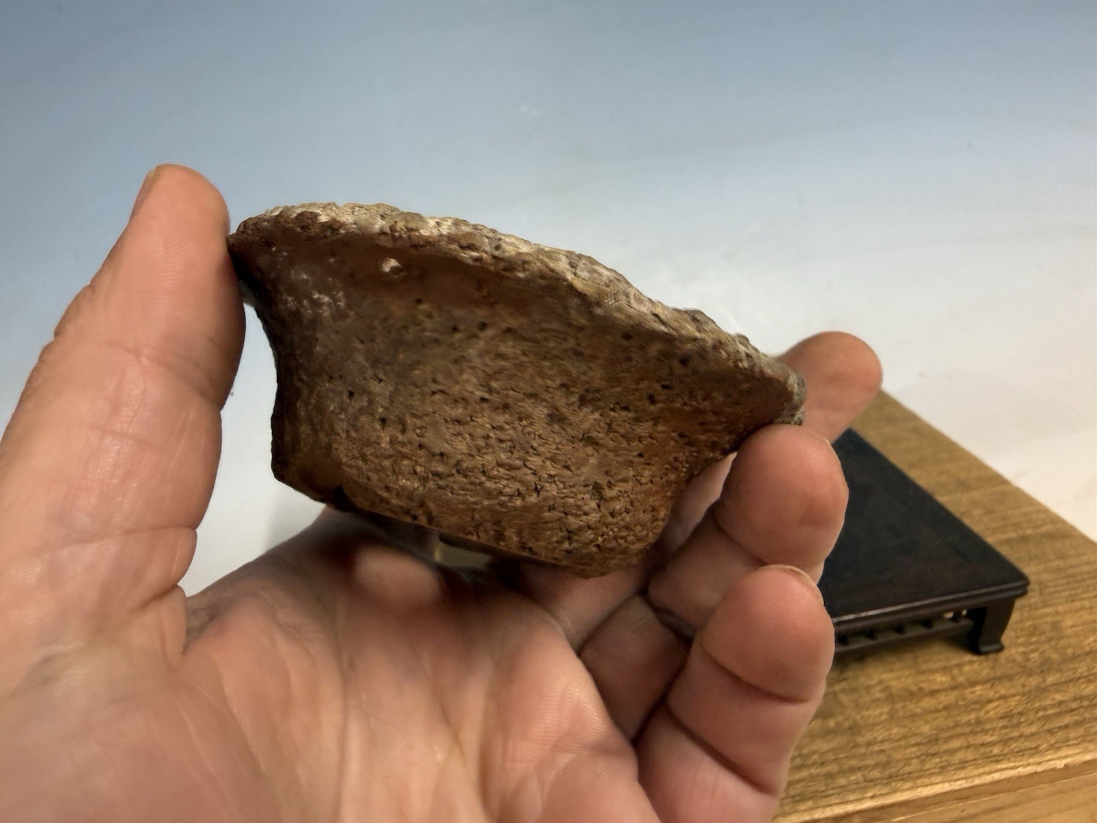 Japanese Unknown Maker Shohin Bonsai Tree Pot 3 1/2 By 1 1/4” Unique Unglazed