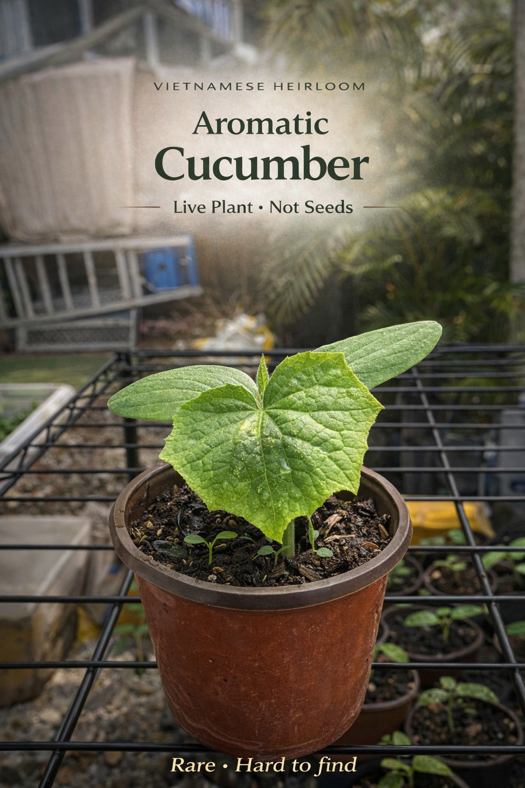 Live Fragrant Cucumber Plant 5-10″ Vietnamese Heirloom Sweet Crisp Rare- Orgainc
