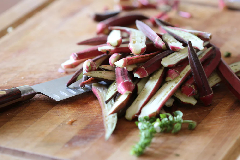 Burgundy Red Okra Seeds | Clemson Spineless Pink Fire Candle Vegetable Seed 2024