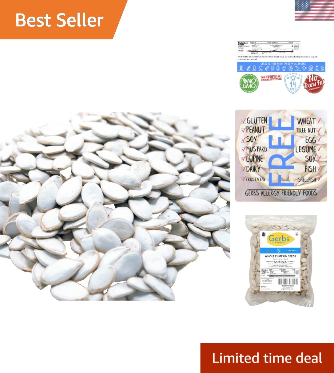 Resealable 2 LBS Jumbo Raw Pumpkin Seeds – Safe, Healthy & Allergen-Free