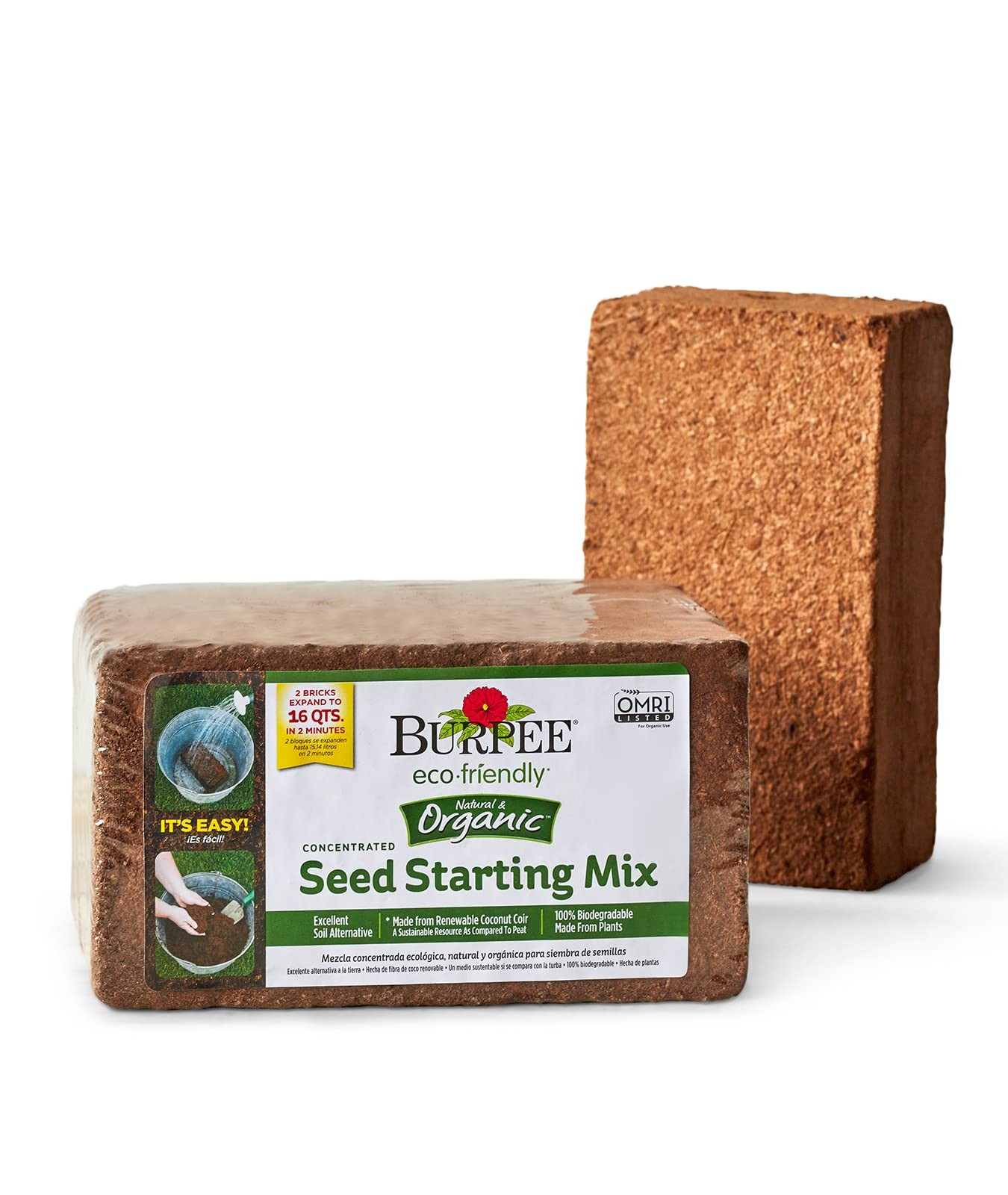 Burpee Organic Coconut Coir Concentrated Seed Starting Brick