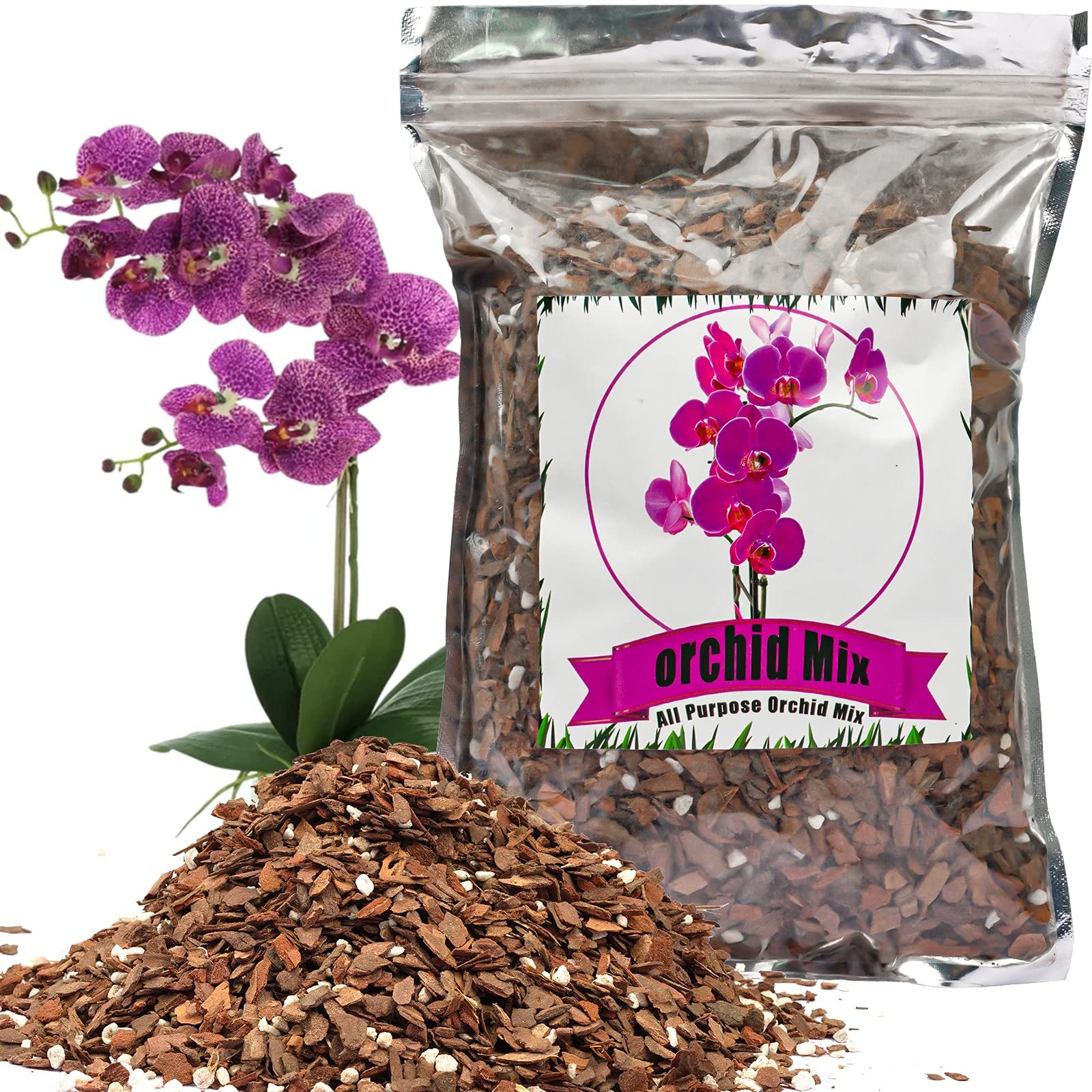Orchid Potting Mix Bark, Pine Bark and Perlite, Good 2 quart