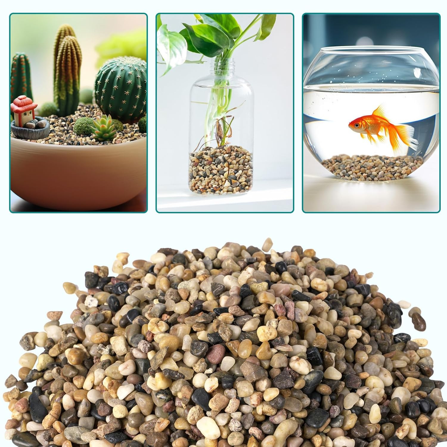 2.5 Lbs Small Rocks for Plants, 1/5 Inch Gravel for Plants Drainage, Decorative