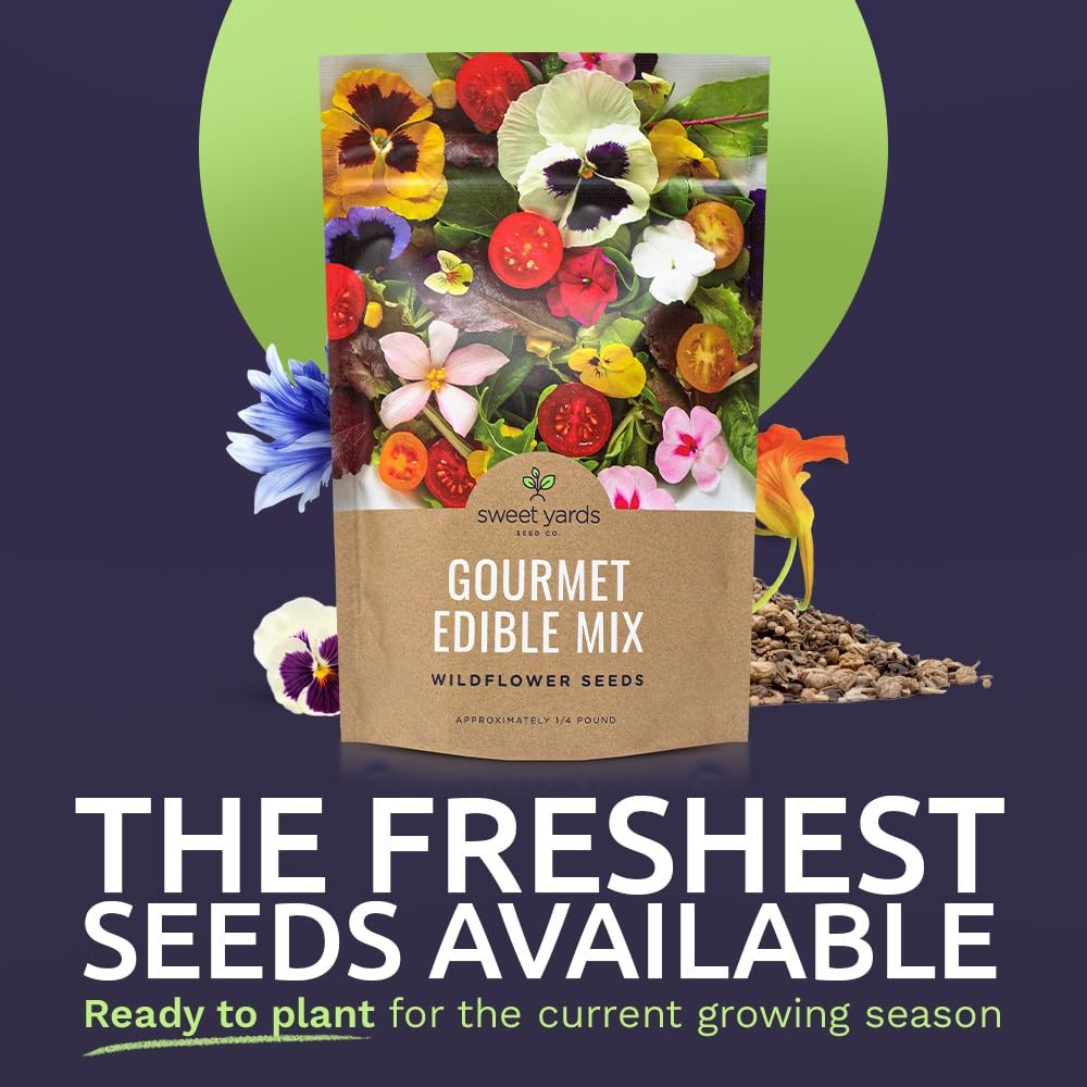 Edible Flowers Wildflower Seeds Mix Bulk 1/4 Pound Bag Over 30000 Seeds