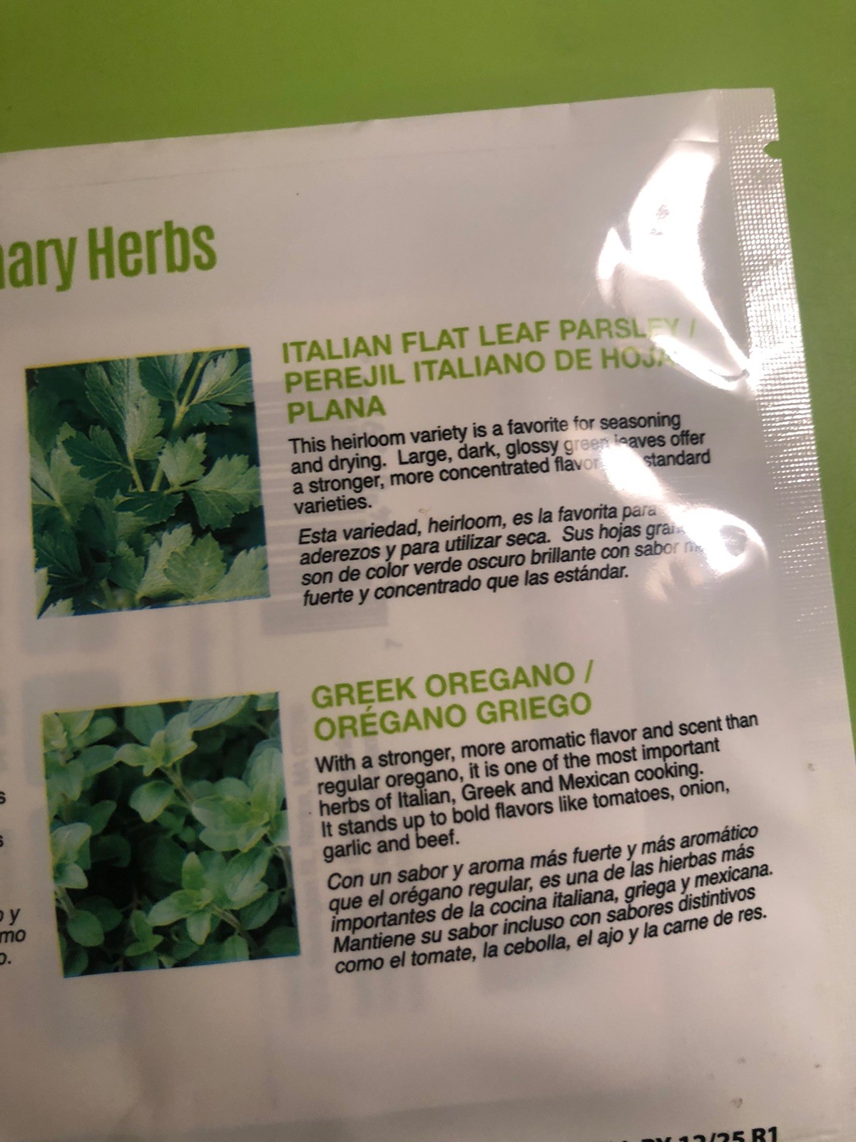 Seeds Of Change brand Culinary Herb Pack – Cilantro Parsley Basil Oregano Seeds