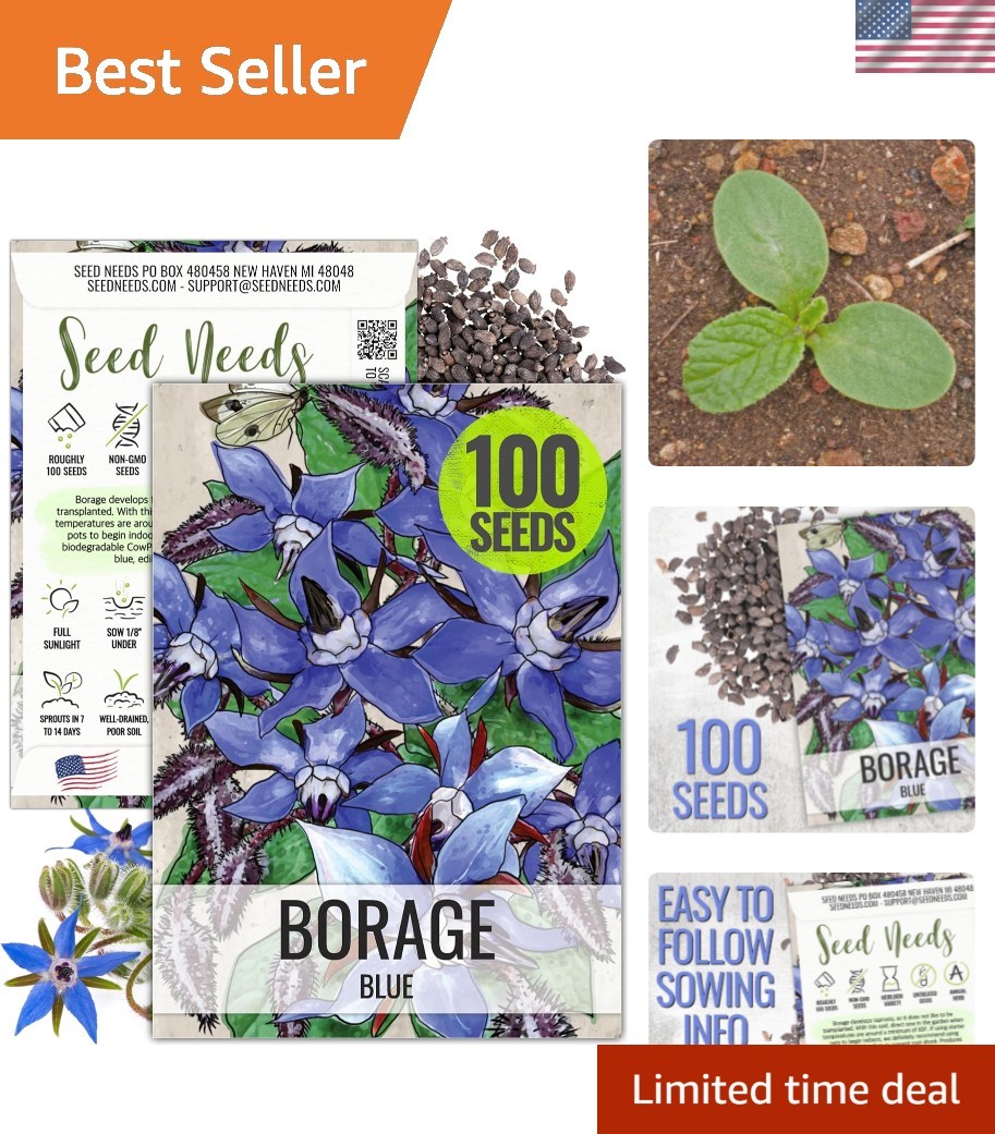 Borage Seeds for Planting Blue Star Flowers – Heirloom Non-GMO & Untreated – …