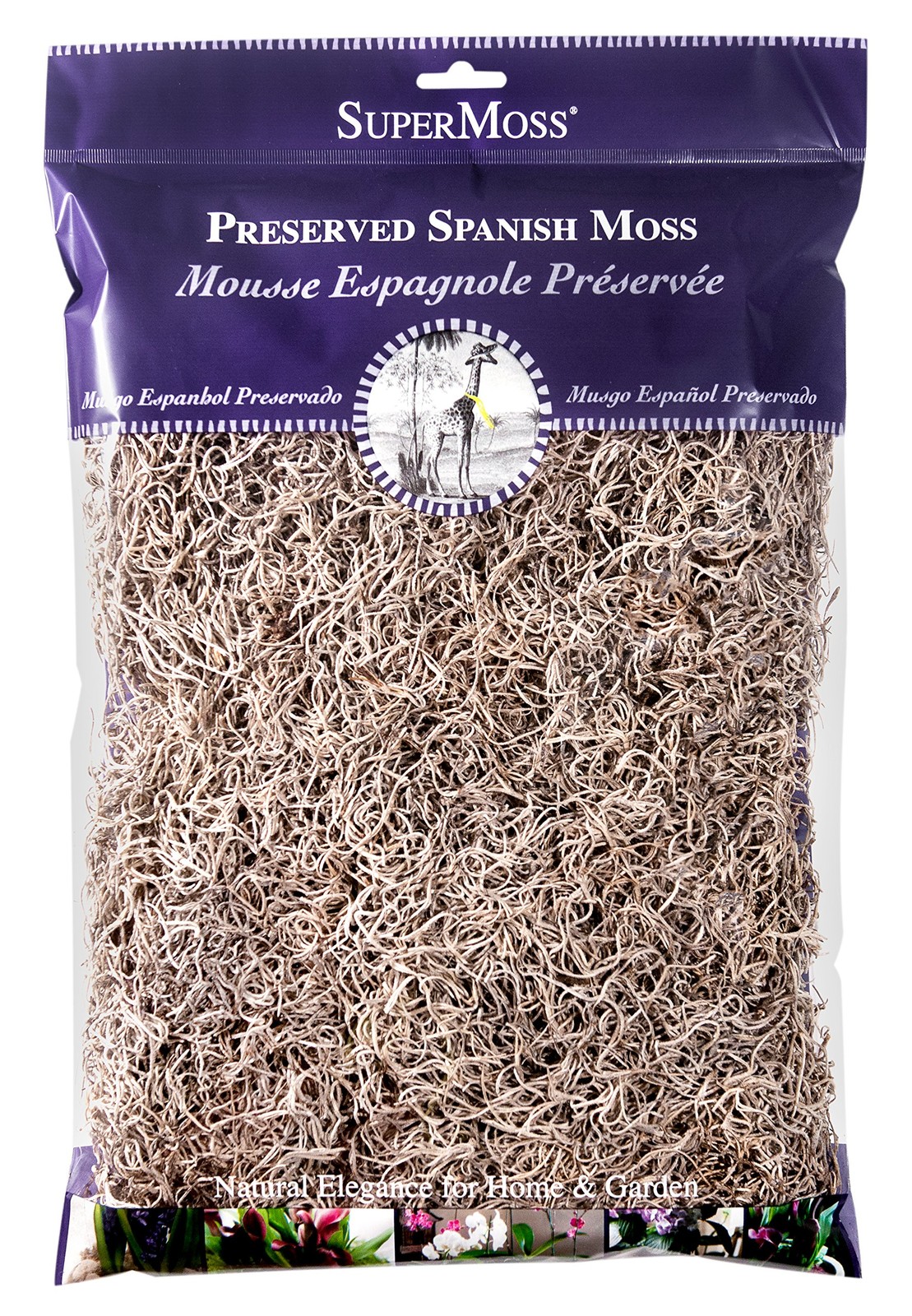 SuperMoss (26914) Spanish Moss 200 cubic in Bag (Appx. 8oz), Natural