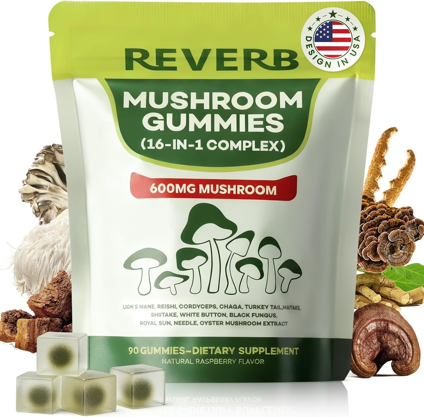Mushroom Gummies 16-In-1 Blend With Ashwagandha For Brain…