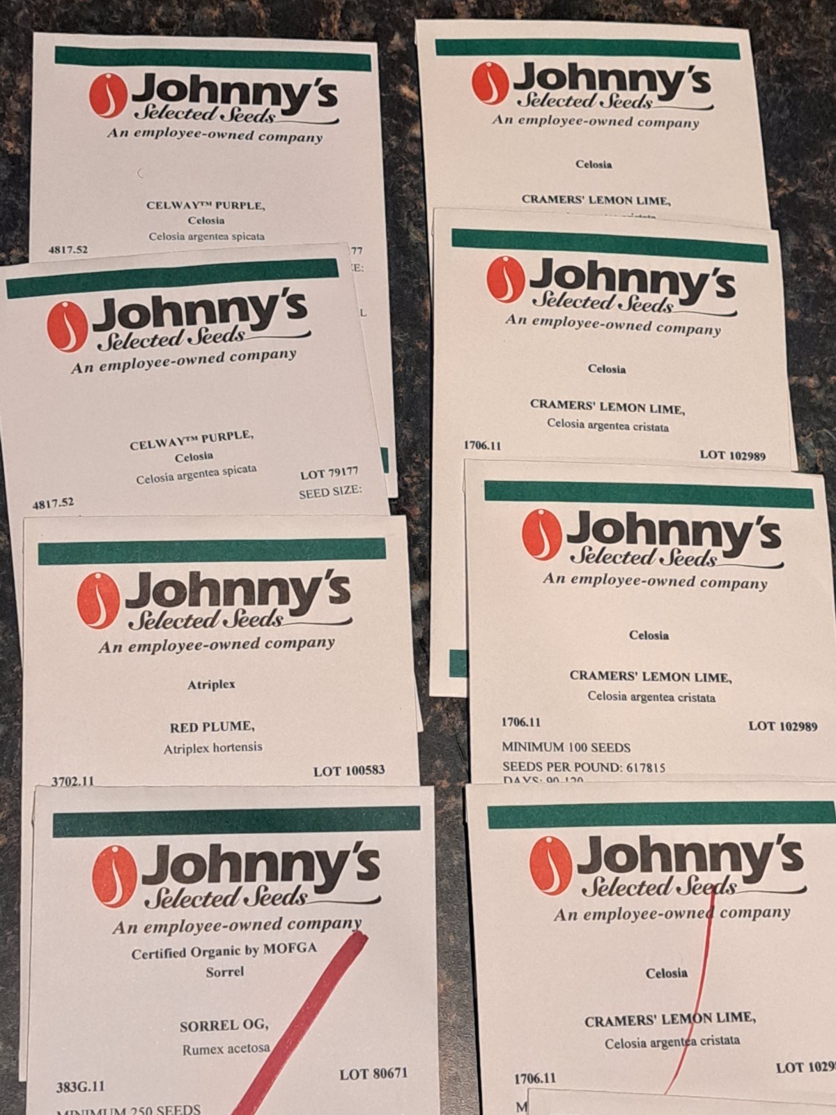 LOT OF 30 Garden Packets Lisianthus Stock Celosia Atiplex AND More